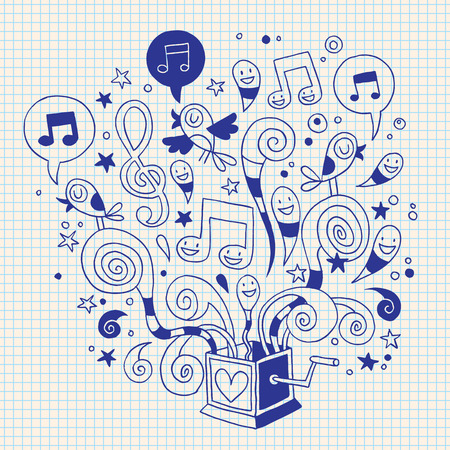 music box doodleのイラスト素材