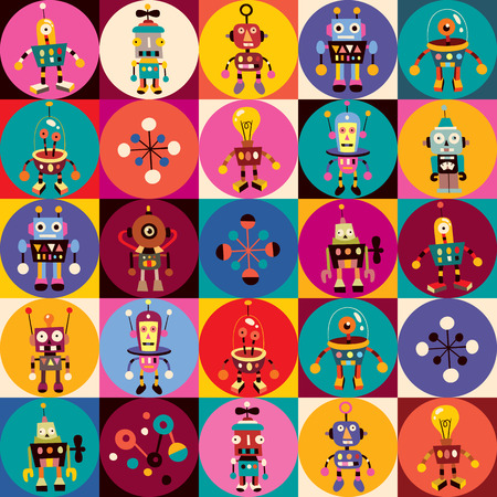 robots patternのイラスト素材