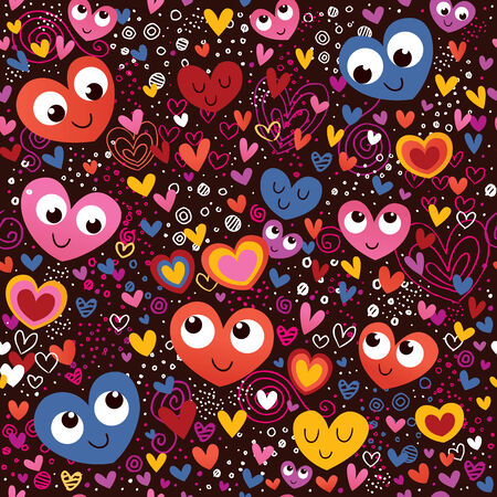 cute hearts patternのイラスト素材