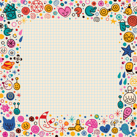 cartoon doodle borderのイラスト素材