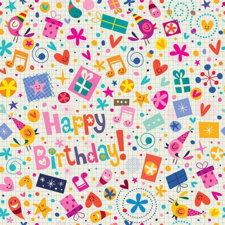 Happy Birthday patternのイラスト素材