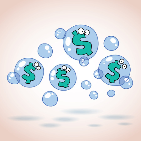 dollar bubblesのイラスト素材