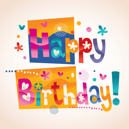 Happy Birthday textのイラスト素材