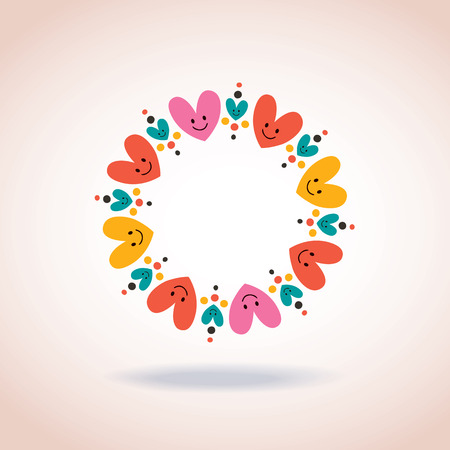 cute hearts circle love symbol sign icon conceptのイラスト素材