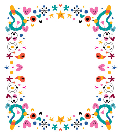 cartoon fun happy frameのイラスト素材
