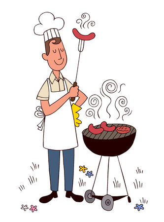barbecue chefのイラスト素材