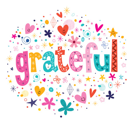 grateful typography lettering decorative text card designのイラスト素材