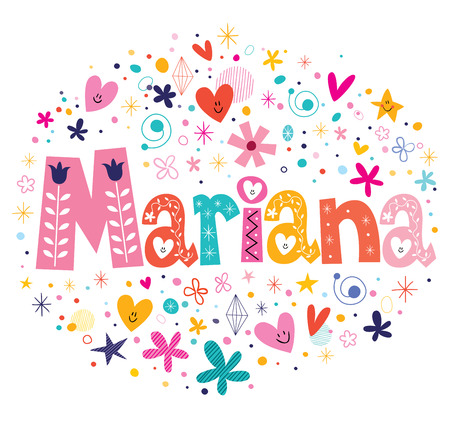 Mariana female name decorative lettering type designの写真素材