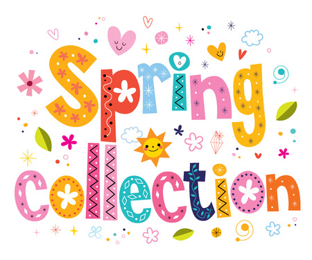 spring collection lettering decorative textの写真素材