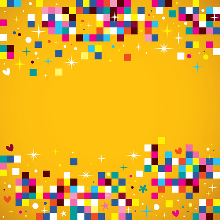 fun pixel squares background design elementのイラスト素材