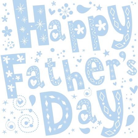 Happy fathers day greeting card design with blue unique letteringのイラスト素材