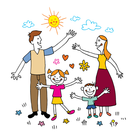 happy familyのイラスト素材