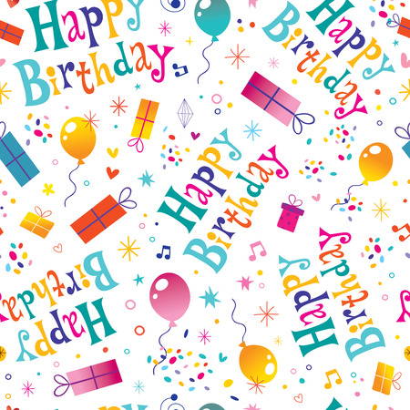 Happy birthday seamless patternのイラスト素材