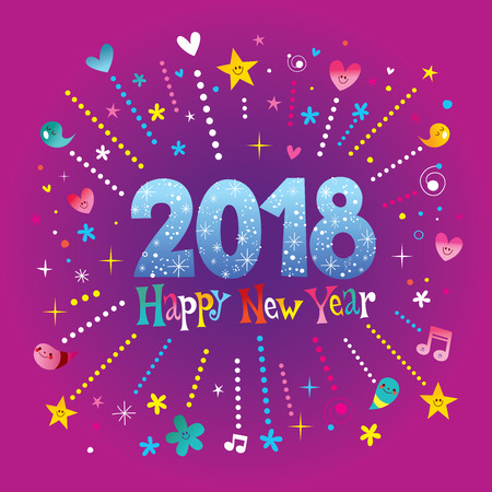 Happy New Year 2018 vector illustration.のイラスト素材