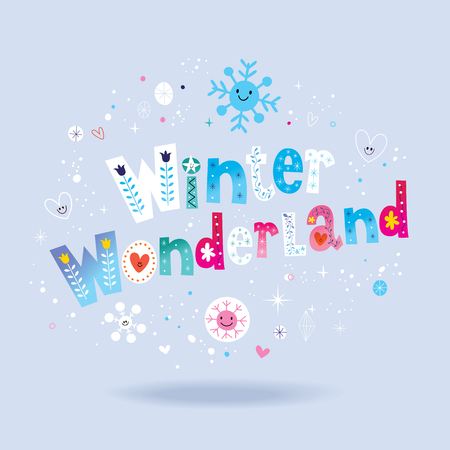 Winter wonderland lettering designのイラスト素材