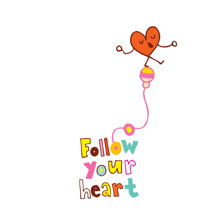 follow your heart - cartoon lettering designのイラスト素材