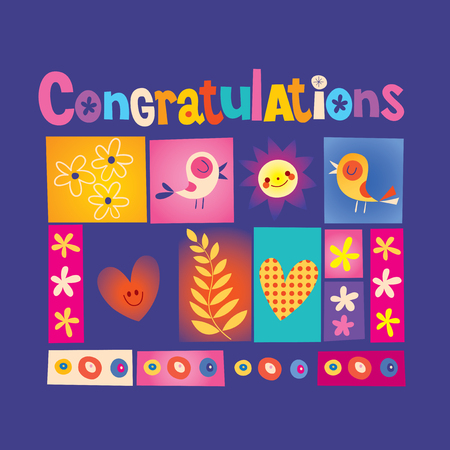 Congratulations greeting cardのイラスト素材