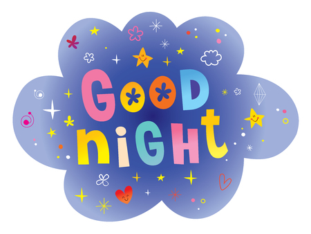 Good night lettering designのイラスト素材