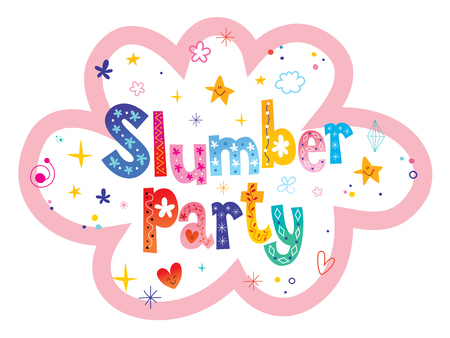Slumber party - unique lettering designのイラスト素材