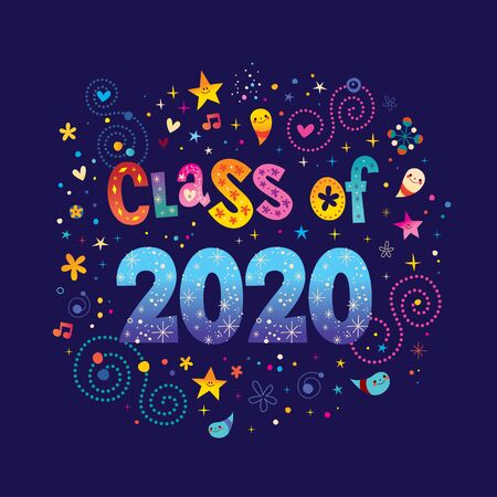 Abstract design of Class of 2020のイラスト素材