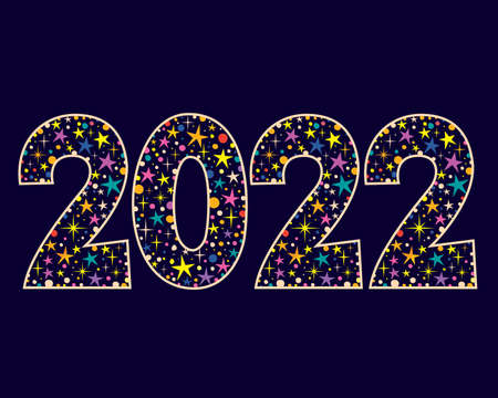 2022 New Year two thousand twenty two decorative number
