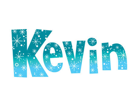 Kevin boy name unique lettering designのイラスト素材