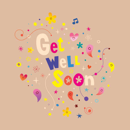 Get well soon greeting cardのイラスト素材