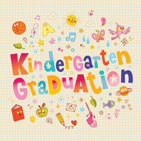 Kindergarten graduationのイラスト素材
