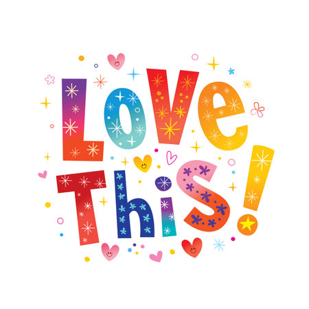 Love this - web sticker with unique letteringのイラスト素材