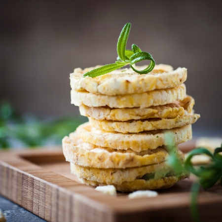 rosemary flavored rice waffle の写真素材