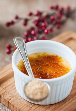 rustic creme brulee dessertの写真素材