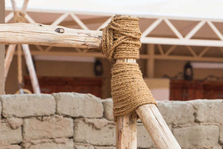 Connect the timber with a ropeの写真素材