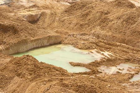 close up to underground water exploration in the site construction