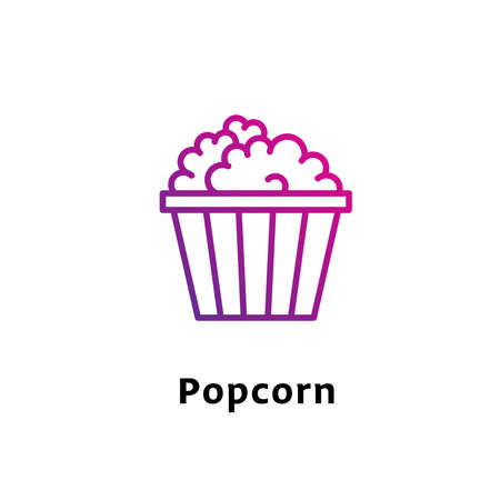 Popcorn written black color with amazing purple gradient iconのイラスト素材