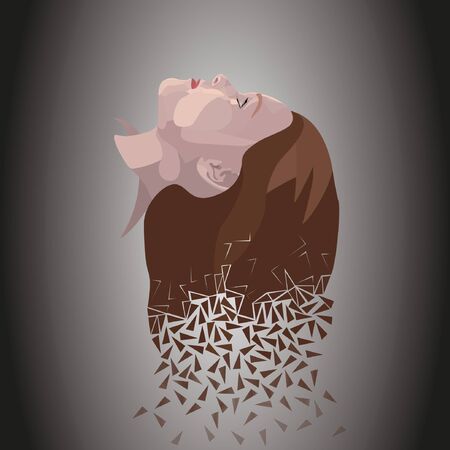 Vector silhouette of girl on swing illustrationのイラスト素材