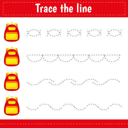 Handwriting practice sheet. Educational children educational game, printable worksheet for kids. trace the lineのイラスト素材