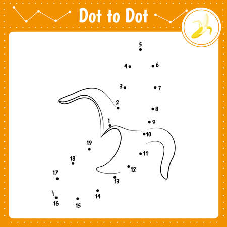Educational game for preschool children. vector illustration. Connect the dots. Dot to dot. Bananaのイラスト素材