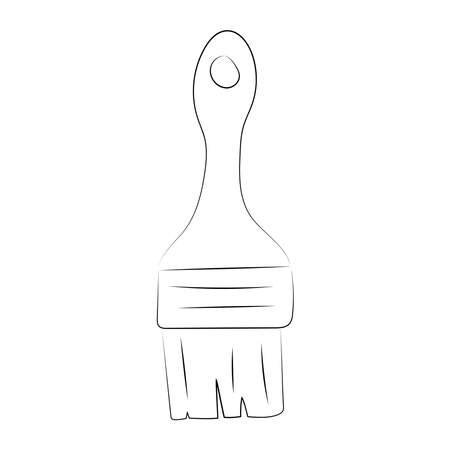 paint brush icon. line art brush. flat style isolated on background. Paint brush icon logo.のイラスト素材