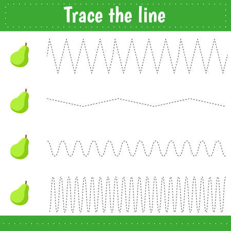 Handwriting practice sheet. Educational game for children, printable worksheet for kids. trace the lineのイラスト素材