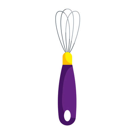 Cartoon purple whisk on white background. vector illustrationのイラスト素材