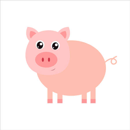 Cute vector pig for kids. Drawings for children booksのイラスト素材