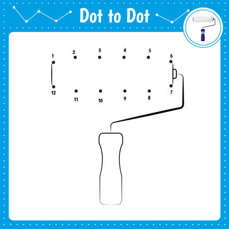 Connect the dots. Dot to dot educational game. Coloring book for preschool kids activity worksheet. vector illustration. Rollerのイラスト素材