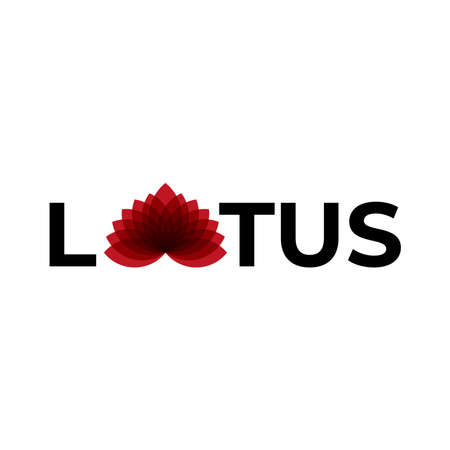 Lotus flower logo. Vector design template of lotus icons on white backgroundのイラスト素材
