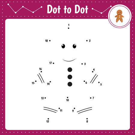 Connect the dots. Cookie. Dot to dot educational game. Coloring book for preschool kids activity worksheet. vector illustration.のイラスト素材