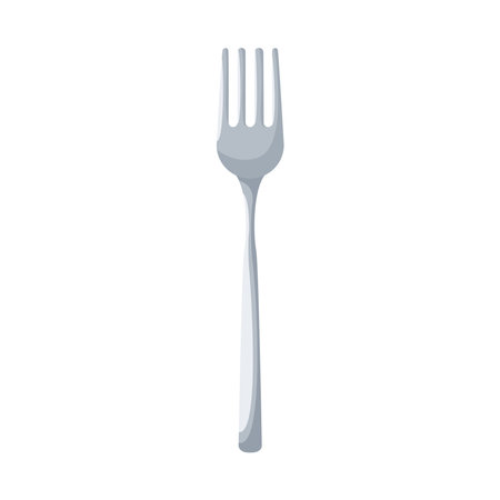 Cartoon vector metal fork. kitchen utensil. isolated on white backgroundのイラスト素材