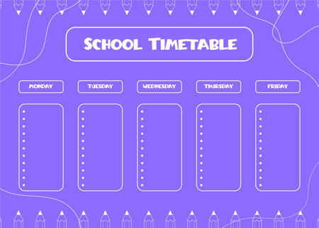 school schedule. Timetable for kids. Weekly time table with day of the week. Educational classes diary. A4 paper size.のイラスト素材
