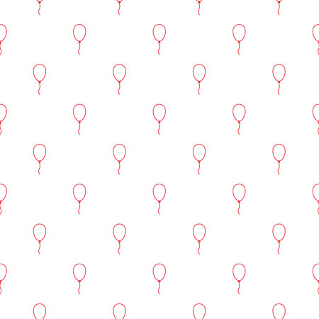 Seamless line art pattern with red contour balloons for fabric, textile, kids posters, postcardsのイラスト素材
