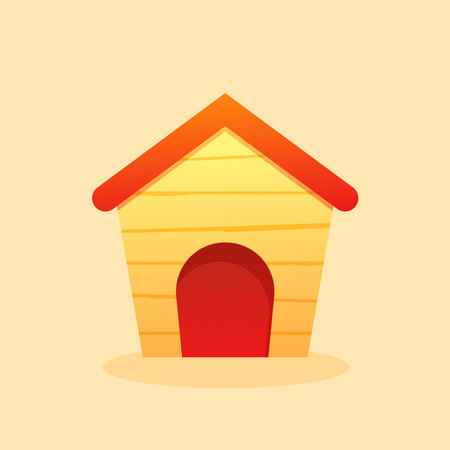 Cartoon colorful dog house isolated on light backgroundのイラスト素材