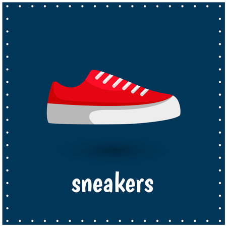 Learning cards for kids. sneakers. shoes. Educational worksheets for kids. preschool activitiesのイラスト素材