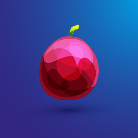 Cartoon purple passion fruit or maracuja. Exotic maracuya.  Whole tasty maracuja for web designのイラスト素材